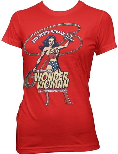 DC Comics Wonder Woman Dames Tshirt -S- Strongest Woman Alive Rood