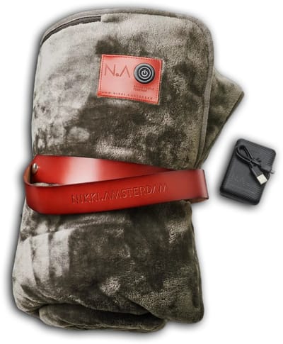 Nikki Amsterdam | The.Plaid Original | Green | Groen | Draadloos | Duurzaam | Infrarood Warmtedeken | Stoelkleed | Bank Plaid | 150 x 130cm | Incl. Powerbank (20000mAh) | Gebruiksduur: tot 10 uur