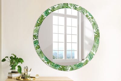 Coloray Bedrukte Spiegel - Junglebladeren Spiegel Met Decoratie - 90 cm - Groente Bedrukte Spiegel - Spiegel Met Decoratie - Spiegel Lijst Met Print - Spiegel Met Print