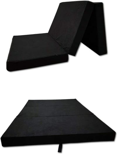 Opvouwbare Matras - Gastenbed Vouwmatras - Comfortabel Slapen - Schuimkern 7 cm - 65 x 180 cm - Zwart