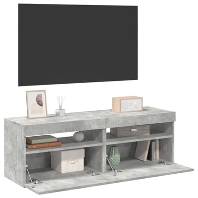 vidaXL - Tv-meubelen - 2 - st - met - LED-verlichting - 60x35x40 - cm - betongrijs