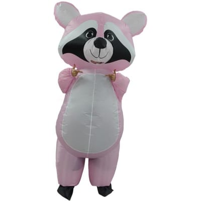 Roze wasbeer opblaasbaar kostuum, voor volwassenen 150-190cm roze