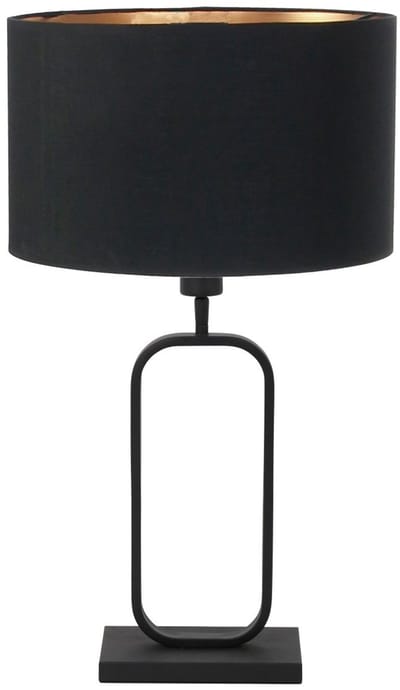Tafellamp Stang 4807ZW zwart linnen kap 30cm met kantelbare fitting - Steinhauer, modern design voor binnengebruik