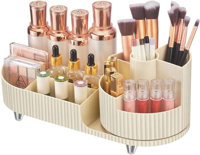 Make-up Organizer - Cosmetica Opberger - Bureau Opruimen - 360 Graden Draaibaar - 20D x 30B x 10H mm - Wit