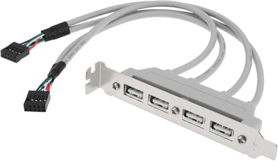 4 Ports USB 2.0 Female to 2 Motherboard 9Pin Header Cable with PCI-E Bracket