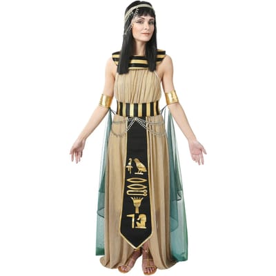 Halloween Oud-Egypte Egyptische Farao Kostuum voor Mannen Koning Cleopatra Koningin Cosplay Carnavalsfeest Middeleeuws Koppel Feestjurk L beige