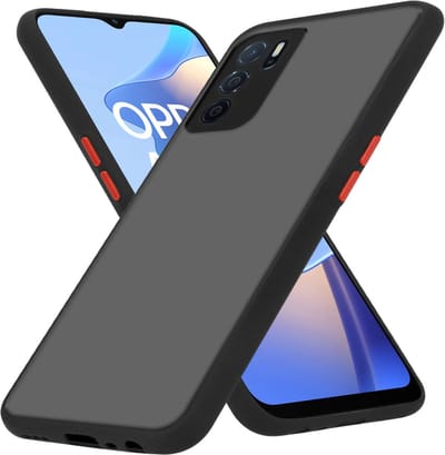 Cadorabo Hoesje geschikt voor Oppo A16s / A54s in MATT ZWART - Hybride beschermhoes met TPU siliconen Case Cover binnenkant en matte plastic achterkant