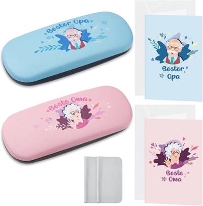 Cadeauset voor Grootouders met Harde Brilhoes en Feestelijke Verjaardagskaarten