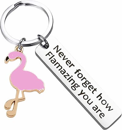 Fako Bijoux - Sleutelhanger Never Forget How Flamazing You Are - Flamingo - Sleutelring Tekst - Cadeau - Geschenk - Zilverkleurig
