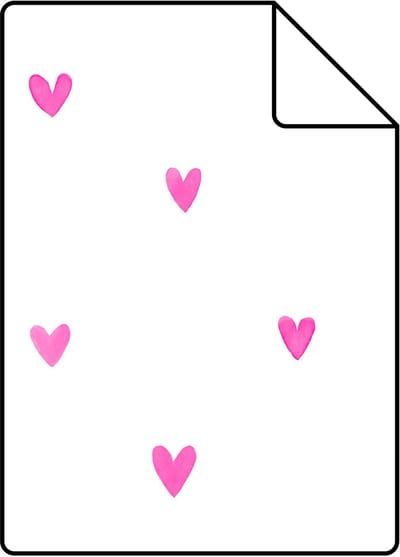 Proefstaal ESTAhome behang hartjes fuchsia roze - 53 cm x 10.05 m - 138866-S