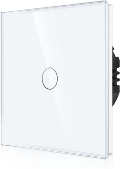Inbouw Touch Lichtschakelaar Wit Zonder Nuldraad - Glaspaneel en Status LED