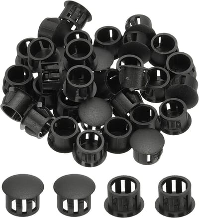 Plastic Hole Plugs - Schroefgatdopjes Afdekking - Meubels Afwerken - Verdikt Nylon Materiaal - 12mm Gat Diameter - Zwart