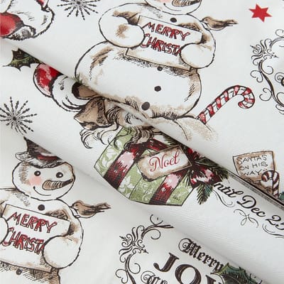 Tafelkleed - Kerstkleed - Feestelijk Dienen - Vinyl met Flanel - 132 x 178 cm - Vintage Kerstprint