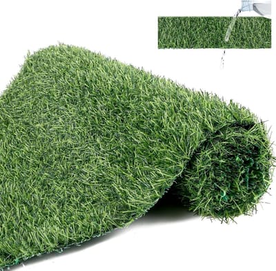 Set van 2 Premium Kunstgras Rollen 20mm 35x120cm Waterdoorlatend Kunstgras voor Tuin, Balkon en Bruiloft Decoratie