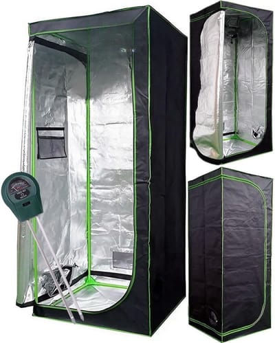 Nexvo® Kweektent Compleet – Growtent Binnen – Planten Kweken – Zwart-‎40cm x 40cm x 120cm