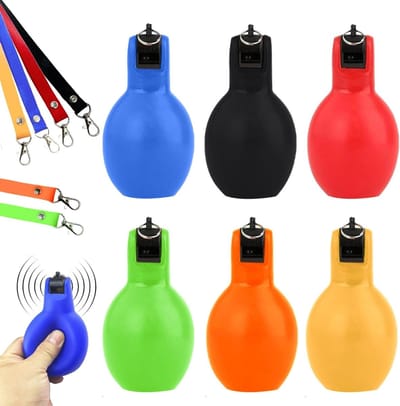 Set van 6 sportfluitjes voor noodgevallen en training met sleutelband
