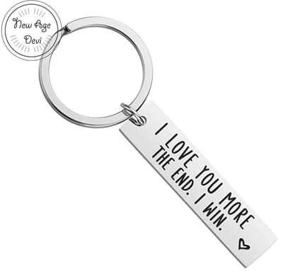 I love you more The End. I Win. Sleutelhanger 2 Stuks - Liefde - Love - Relatie - Valentijnsdag - Valentijn - Cadeau