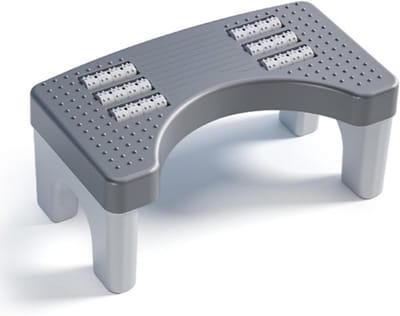 Toilet Krukje - Voetenbankje Plas Hulp - Comfortabel Zitten - Stabiel Antislip Ontwerp - Universele Maat - Grijs