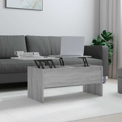 vidaXL - Salontafel - 102x50,5x46,5 - cm - bewerkt - hout - grijs - sonoma - eiken