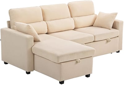 Slaapbank - Uitklapbaar - Slaapstoel - Logeerbed - Zetelbed - Slaapfauteuil - Vouwbed - 2 persoons - Zeer comfortabel - Beige