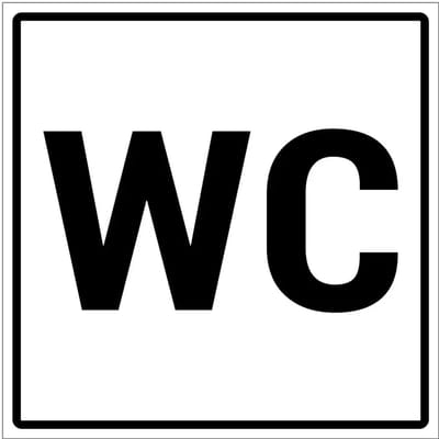 WC bordje | gecoat dibond materiaal | 10 x 10 cm