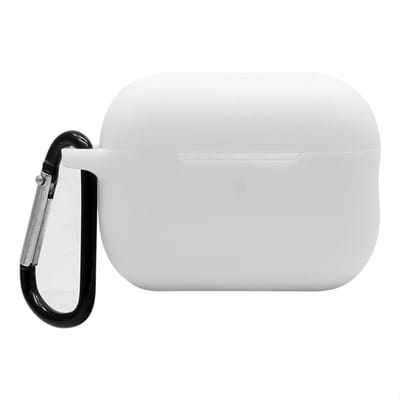 Wit Airpodshoesje - Hoesje geschikt voor AirPods 3 - Siliconen Beschermhoesje met karabijnhaak - Airpods hoesje - Geschikt voor Apple AirPods - Met karabijnhaak - Wit - CHPN