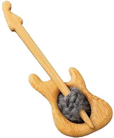 Daity Houten broche met dierenpatroon - mantelspeld - houten broche met dierenpatroon - creatieve broche in de vorm van een cartoondier - reversspeld - truispeld - sjaalspeld - sjaalspeld (viool)