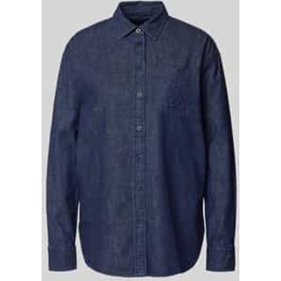 Overhemdblouse met labelstitching, model 'BRAWLEY'