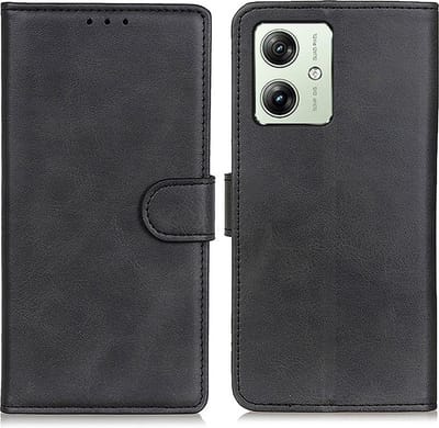 Coverup Hoesje - Geschikt voor Motorola Moto G54 Hoesje - Coverup Luxe Book Case - Zwart