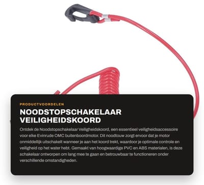 Dailygoods - Noodstopschakelaar - Veiligheidskoord - Betrouwbaar en veilig - PVC+ABS - Eenvoudig te installeren - Geschikt voor Evinrude Buitenboordmo...