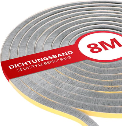 8 Meter Zelfklevende Borstelafdichting voor Rolluiken en Schuifdeuren - Insectenbescherming en Tochtstrips