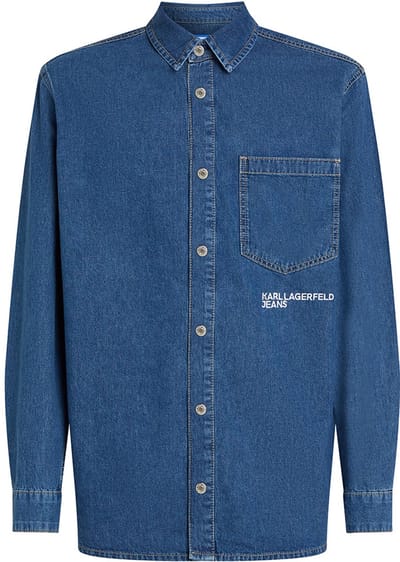 Karl Lagerfeld Denim Overhemd Met Lange Mouwen Blauw M Man