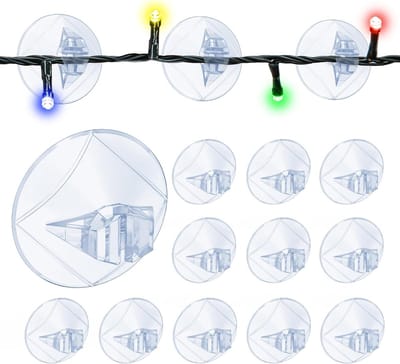 Transparante Zuignappen voor Sfeerverlichting - 60 Stuks met Kabelsleuf (35 mm) voor Decoraties op Ramen, Glas en Tegels