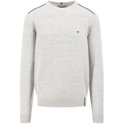 Fynch-Hatton Trui O-Neck Cotton Wool Knit Licht Grijs / male