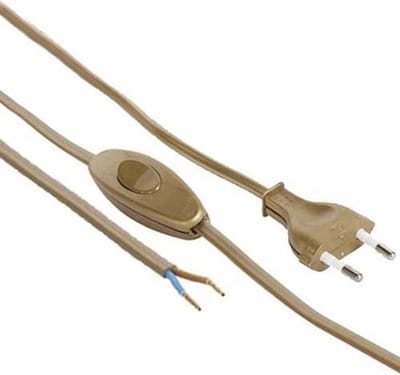Aansluitsnoer met Schakelaar - 2x0.75mm - 2m - Goud