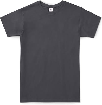 B&C Exact 150 Heren Korte Mouwen T-Shirt - Donker Grijs - Extra Small