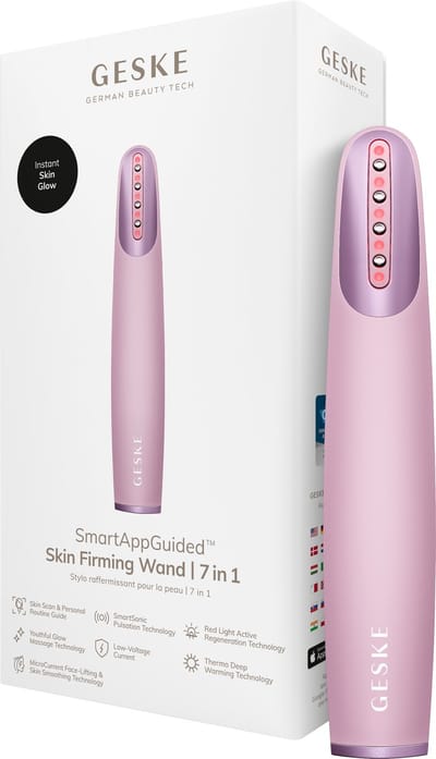 GESKE Skin Firming Wand | 7 in 1 | Anti-aging | MicroCurrent Facelift | Huidverzorging | Rimpels verwijderen voor een stevige huid | Gezichtsversteviger | Rode LED Light Technology