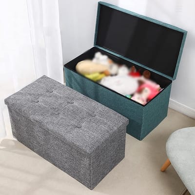 Opvouwbare opbergbank - Ottoman kruk - Ruimte Besparen - Met Deksel - 38x38x38cm - Veelkleurig