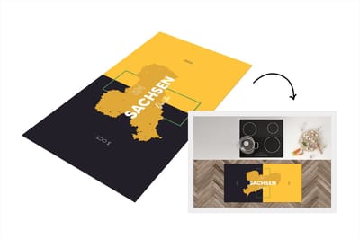 Keukenloper - Loper keuken - Kaart - Dresden - Saksen - Geel - 120x60 cm - Keukenloper vinyl
