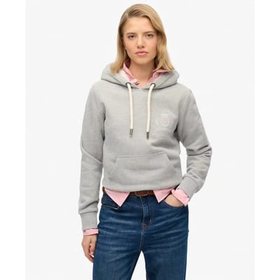Superdry Finest Goods Relaxed Hoodie Grey Grootte: 40