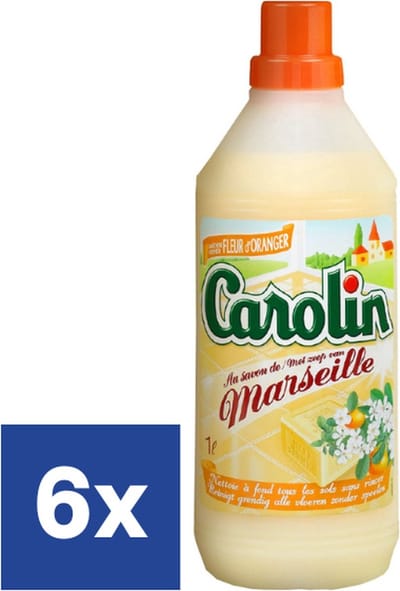 Carolin Marseille Oranjebloesem Vloerreiniger - 6 x 1 l