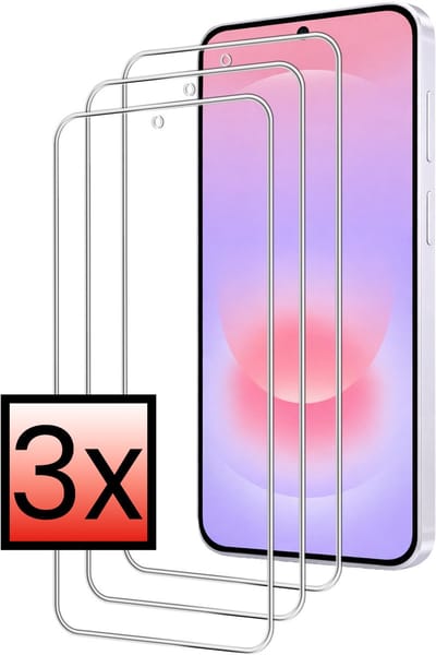 Screenprotector - 3 Stuks - Geschikt voor Samsung Galaxy A37 - Extra Sterk - Beschermglas - Gehard Glas - Tempered Glass - Screen Protector - Bescherm Cover