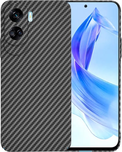 Hoesje geschikt voor HONOR 90 Lite - Techsuit Carbonite FiberShell Carbon Back Cover - Zwart