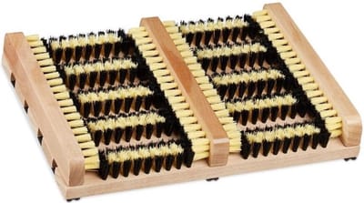Voetenveger - Deurmat - Schoonloopmat - Borstel - Droogloopmat - Binnen EN Buiten - Borstelmat - 36 x 26 CM - Hout + Polyester