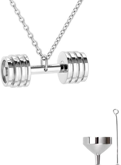 Luxe Ashanger - met Ketting (55 cm) - Voor As, Haren of Parfum - Assieraad - As Ketting - Gedenksieraad - Urn - As Hanger - Incl. As vuller en Opbergzakje - Dumbbell
