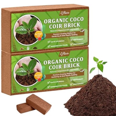 Kokos Bakstenen - Kokos Substraat - Planten Verzorgen - Hoge Uitbreiding - 2 x 650g - Natuurlijk