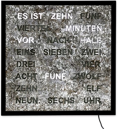 Intertime | Woordklok | Wandklok | 40x40 | Grafiet| Duits