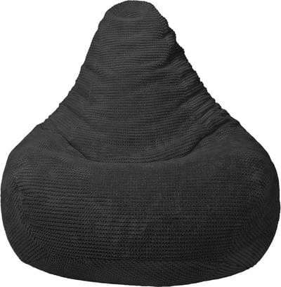 Ergonomische Hoge Rug Zitzak van Corduroy voor Binnen | Gaming en Woonkamer Zitzak | Zwart