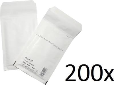 200 stuks - Luchtkussen enveloppen A (Bubbeltjes envelop A/11) binnenmaat 100 x 160mm (10x16cm) maat A6 A11