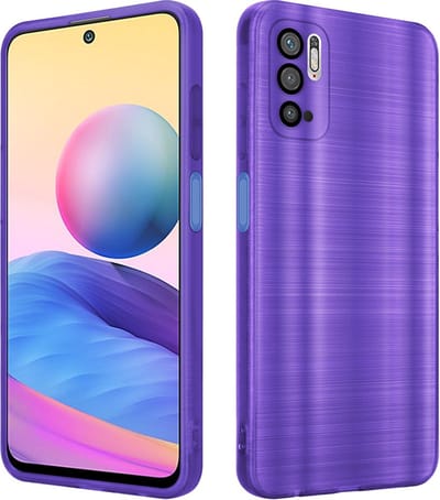 Cadorabo Hoesje geschikt voor Xiaomi RedMi NOTE 10 5G / POCO M3 PRO 5G in Brushed Paars - Beschermhoes Case Cover van flexibel TPU silicone in Brushed design
